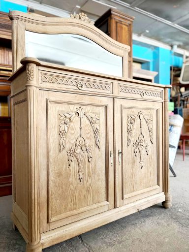 COMMODE EN CHENE commode en chêne aérogommée avec miroir